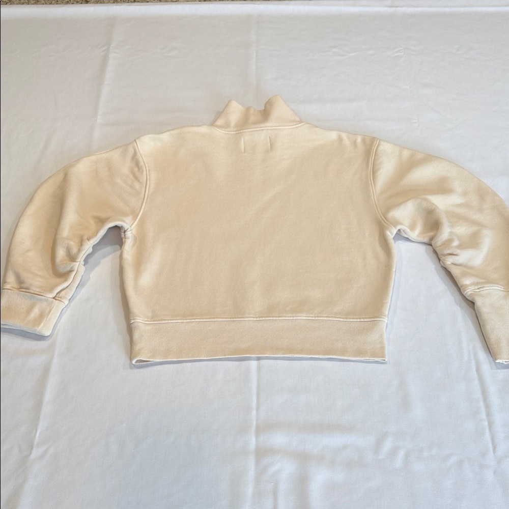 Citizens of Humanity COH Mock Neck Cream Beige Sweatshirt Small USA Made - Picture 8 of 14